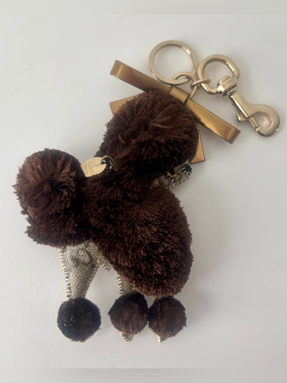 GUCCI GG Supreme Monogram Lulu French Poodle Key Ring/Bag Charm
